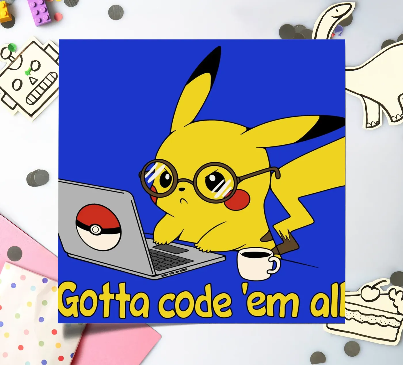 Gotta code 'em all stickervel van Loobs