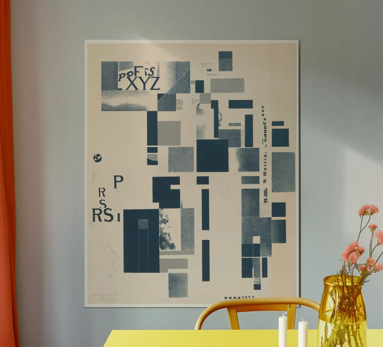 Compositie met typografische elementen poster da vintageshop
