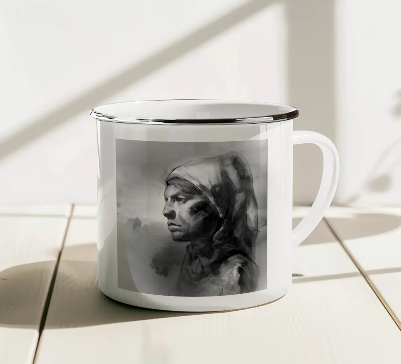 Head in the clouds tazza in smalto da Stoian Hitrov