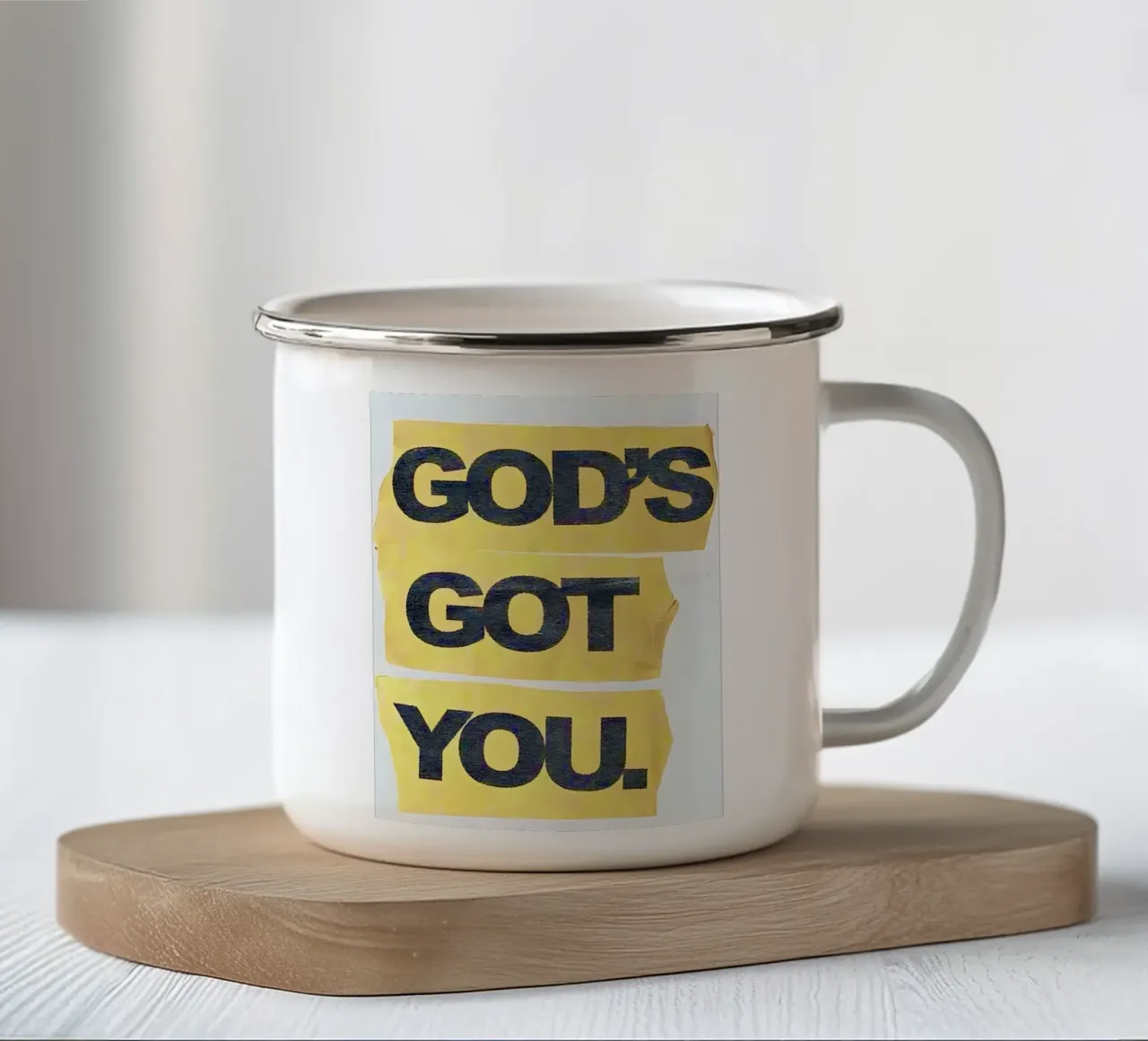 DIO TI AVEVA tazza in smalto da Type & Tape