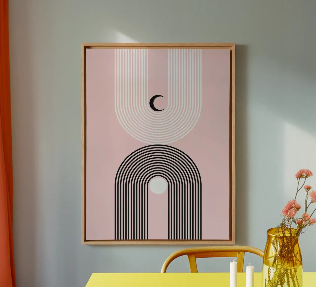 Abstract en geometrisch canvas met Baklijst van Maria Lang