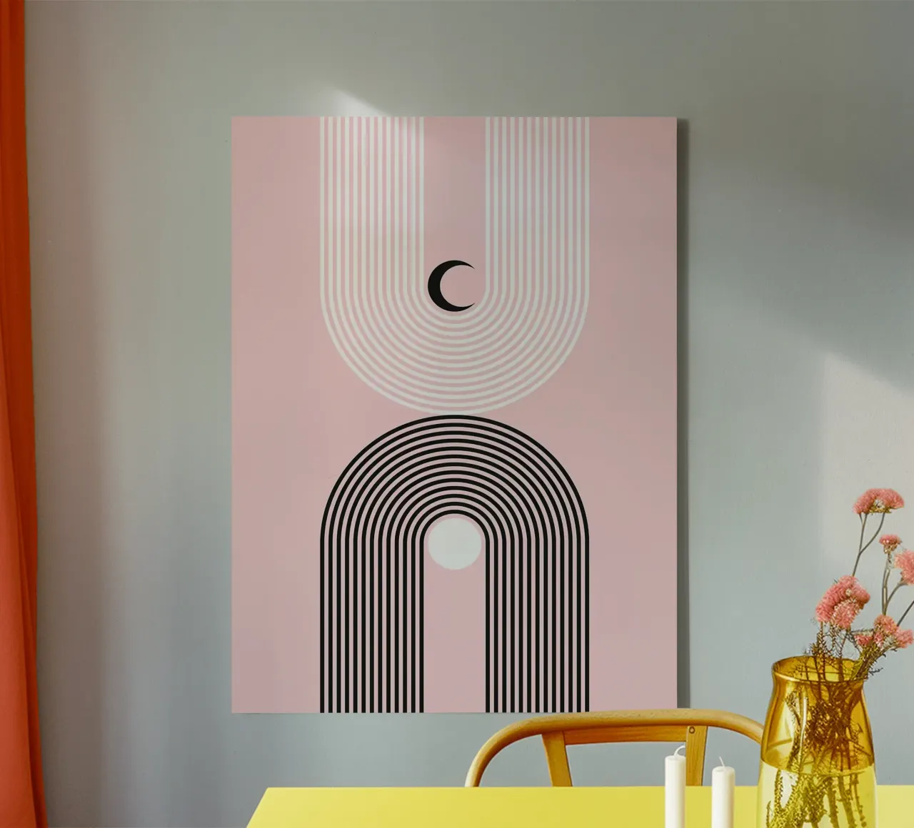 Abstract en geometrisch canvas met Baklijst van Maria Lang