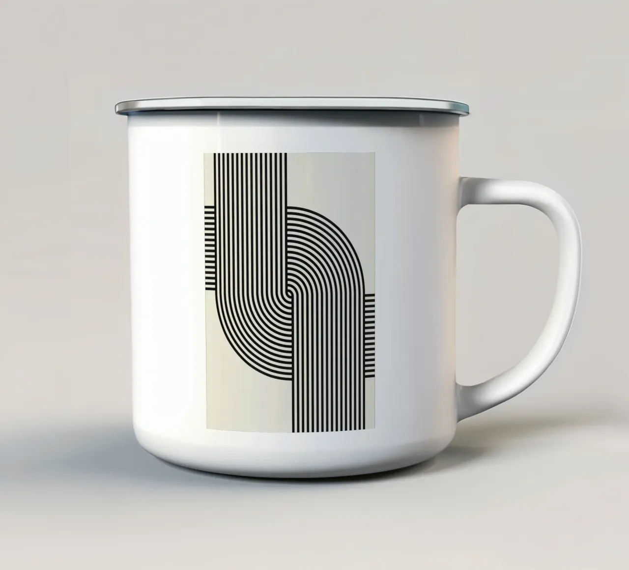 Astratto e geometrico tazza in smalto da Maria Lang
