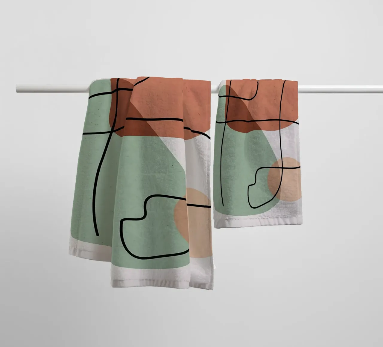 Abstract en harmonisch badhanddoek van Maria Lang