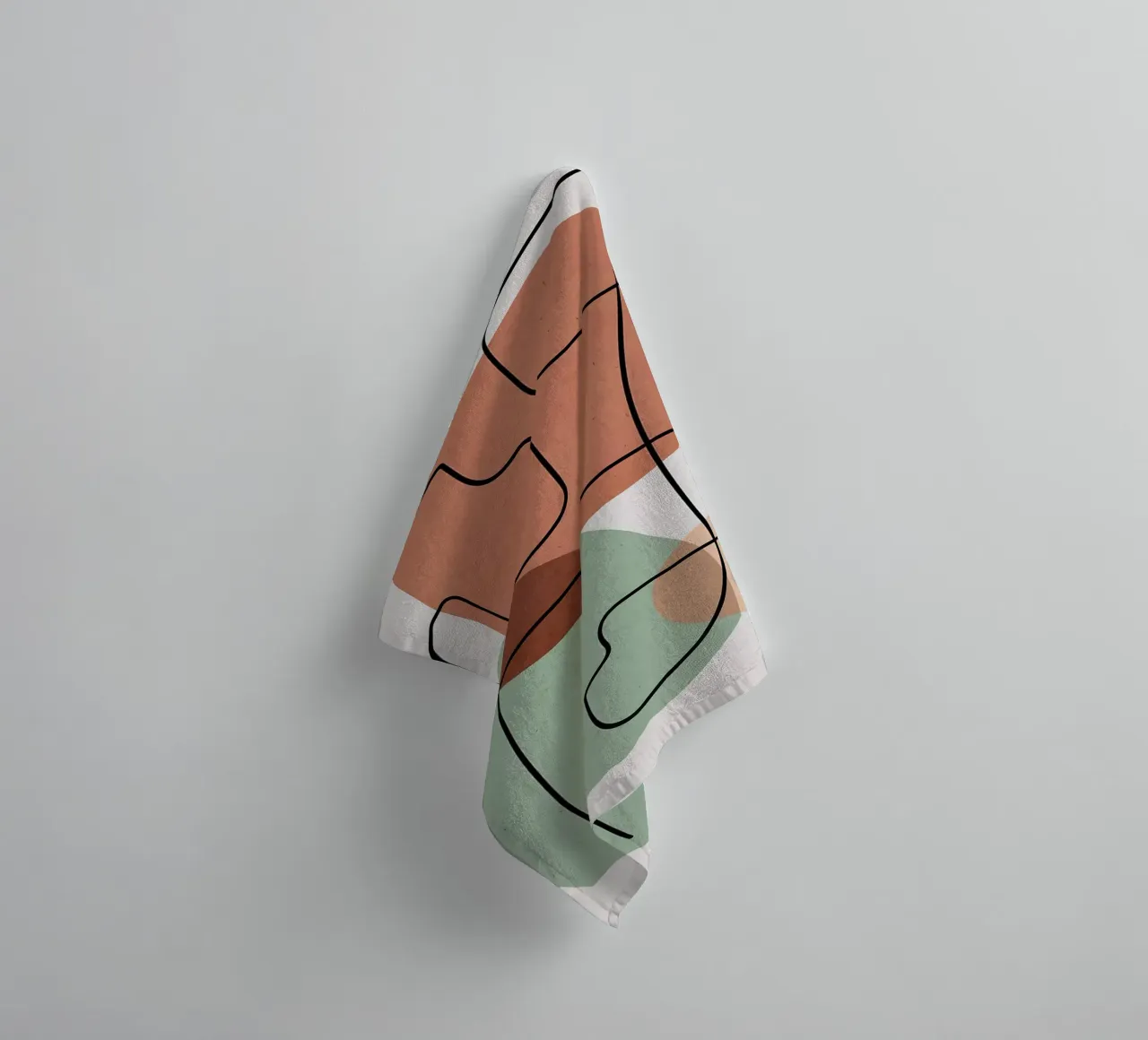 Abstract en harmonisch badhanddoek van Maria Lang