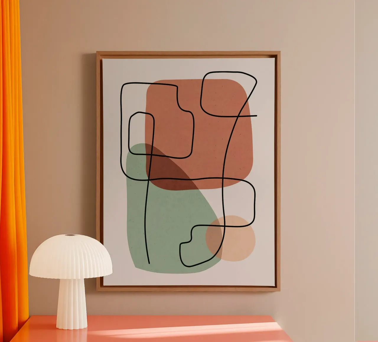 Abstract and harmonic canvas with Floater frame by Maria Lang