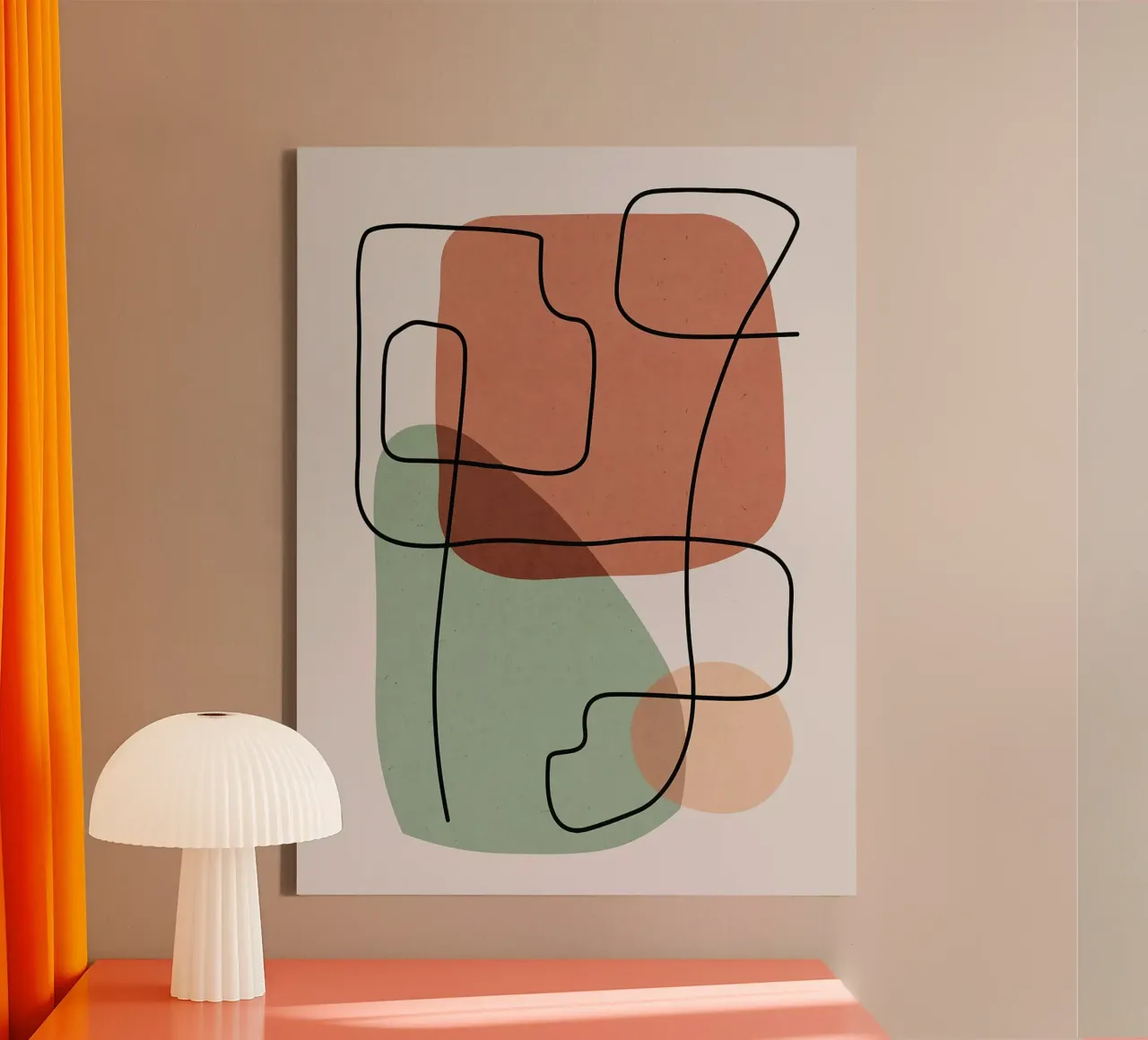 Abstract and harmonic canvas with Floater frame by Maria Lang