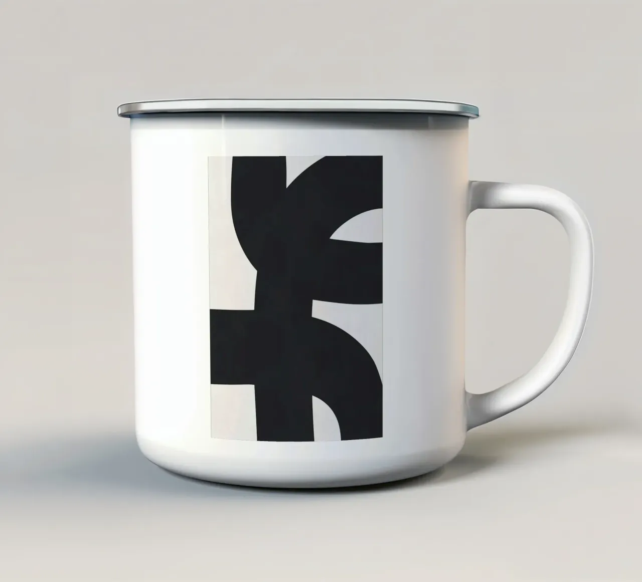 Arte astratta in bianco e nero tazza in smalto da Maria Lang