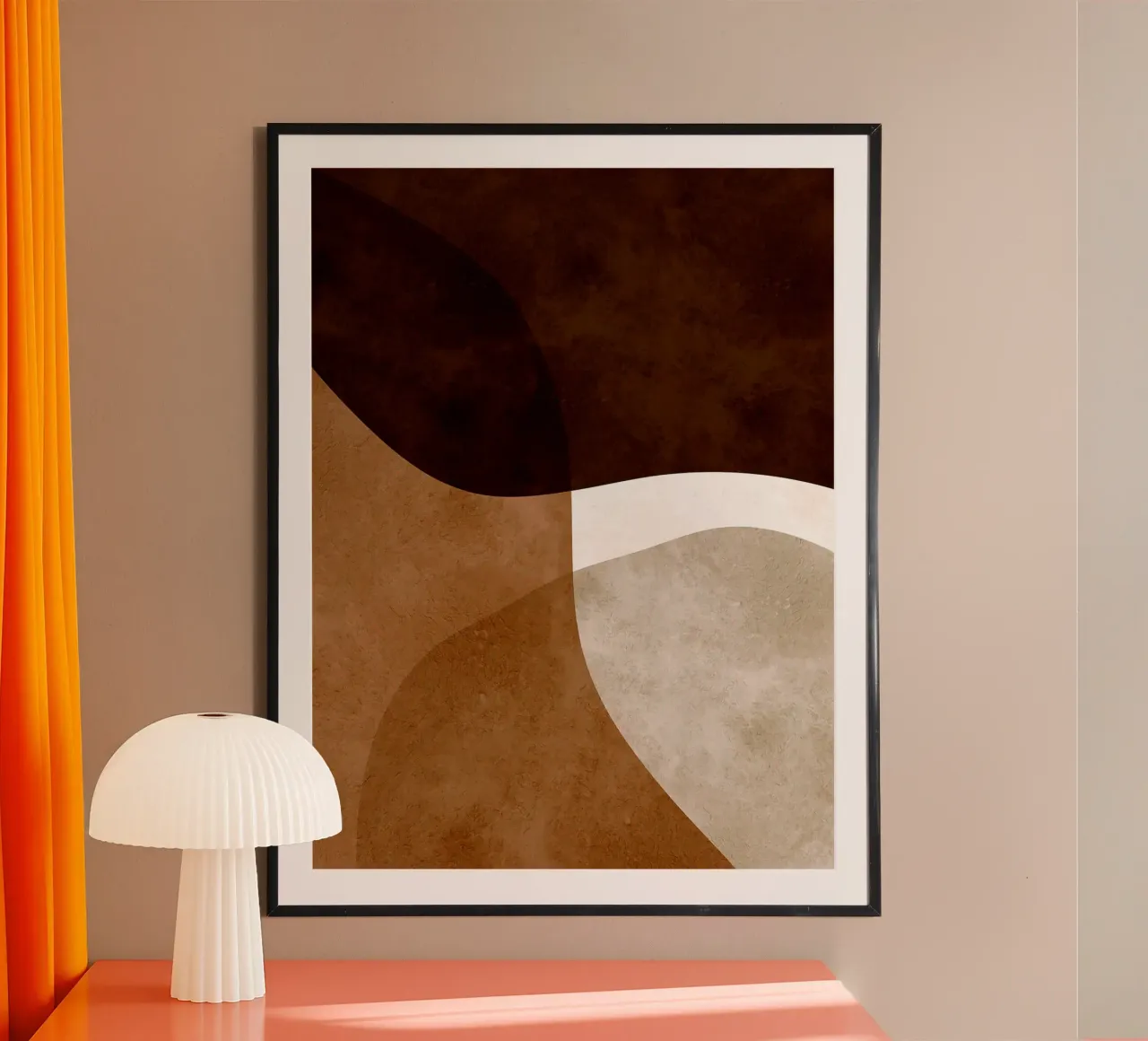 Arte astratta in bianco e marrone poster da Maria Lang