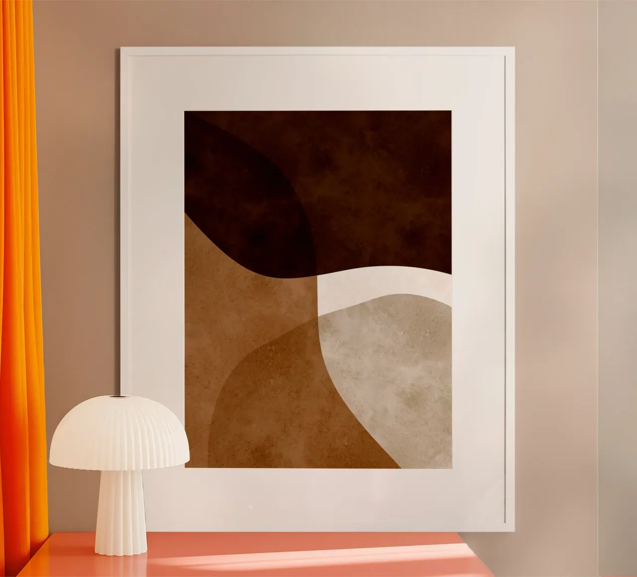 Arte astratta in bianco e marrone poster da Maria Lang