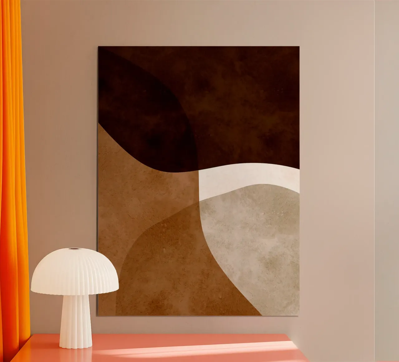 Arte astratta in bianco e marrone poster da Maria Lang