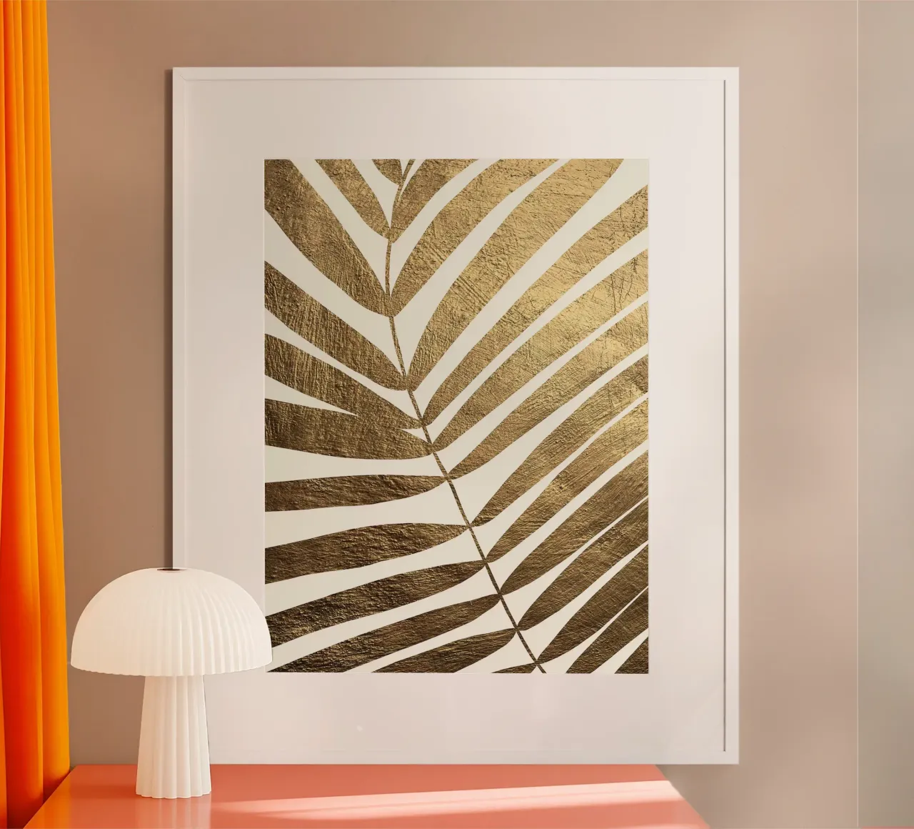 Foglia d'oro poster con telaio in legno da Maria Lang