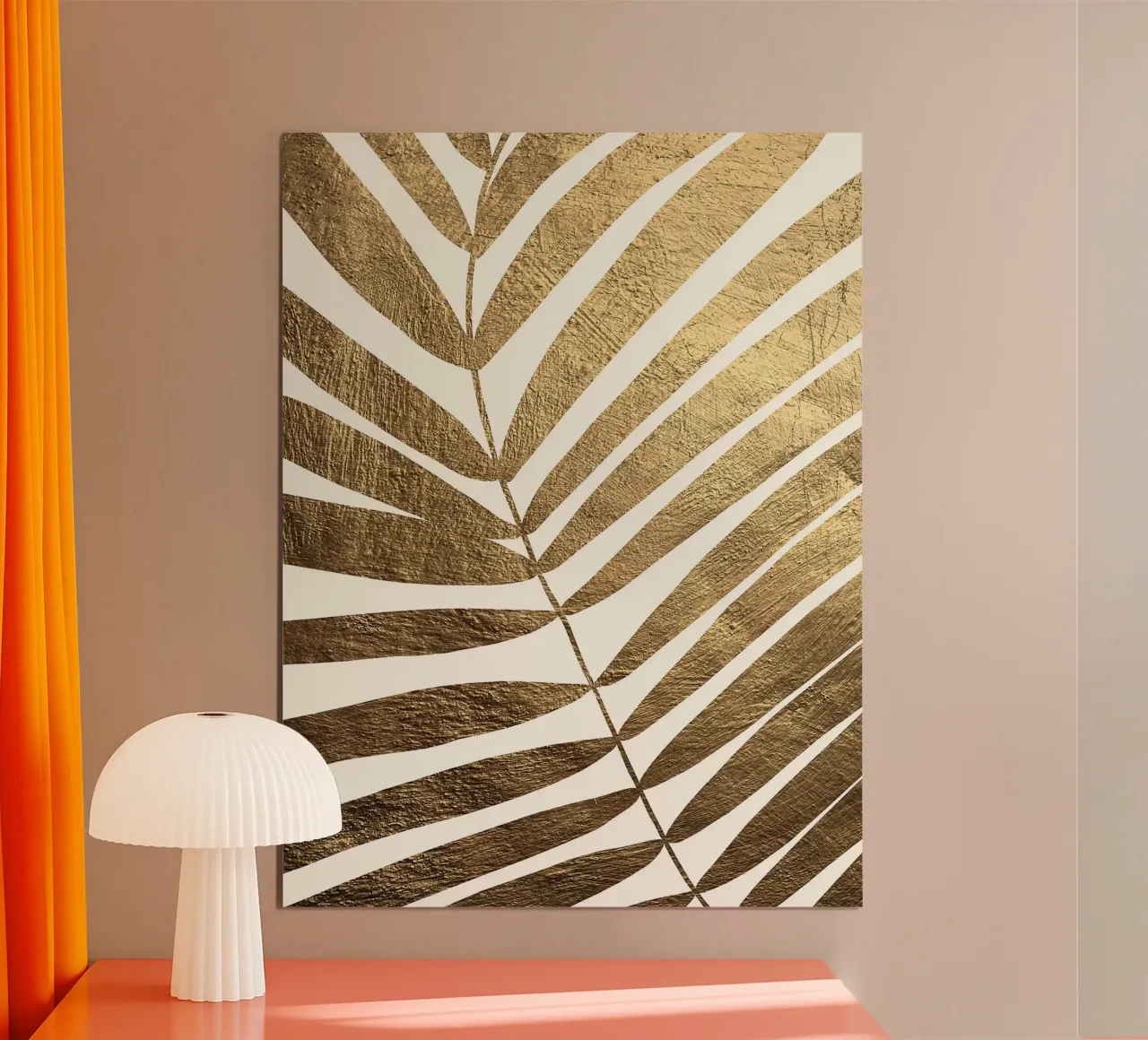 Foglia d'oro poster con telaio in legno da Maria Lang
