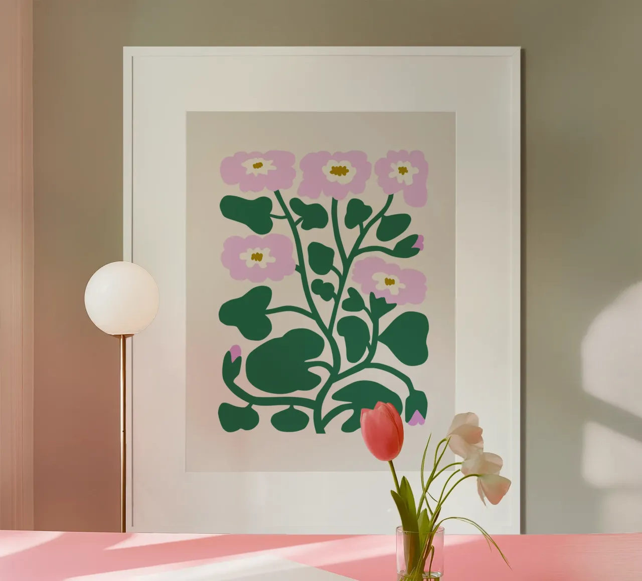 Fiori da giardino poster con telaio in legno da Asha Designs