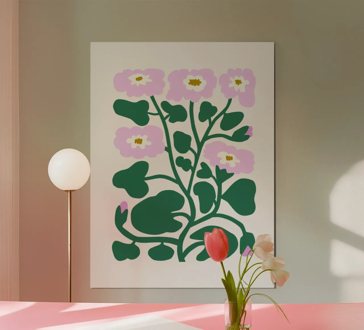 Fiori da giardino poster con telaio in legno da Asha Designs