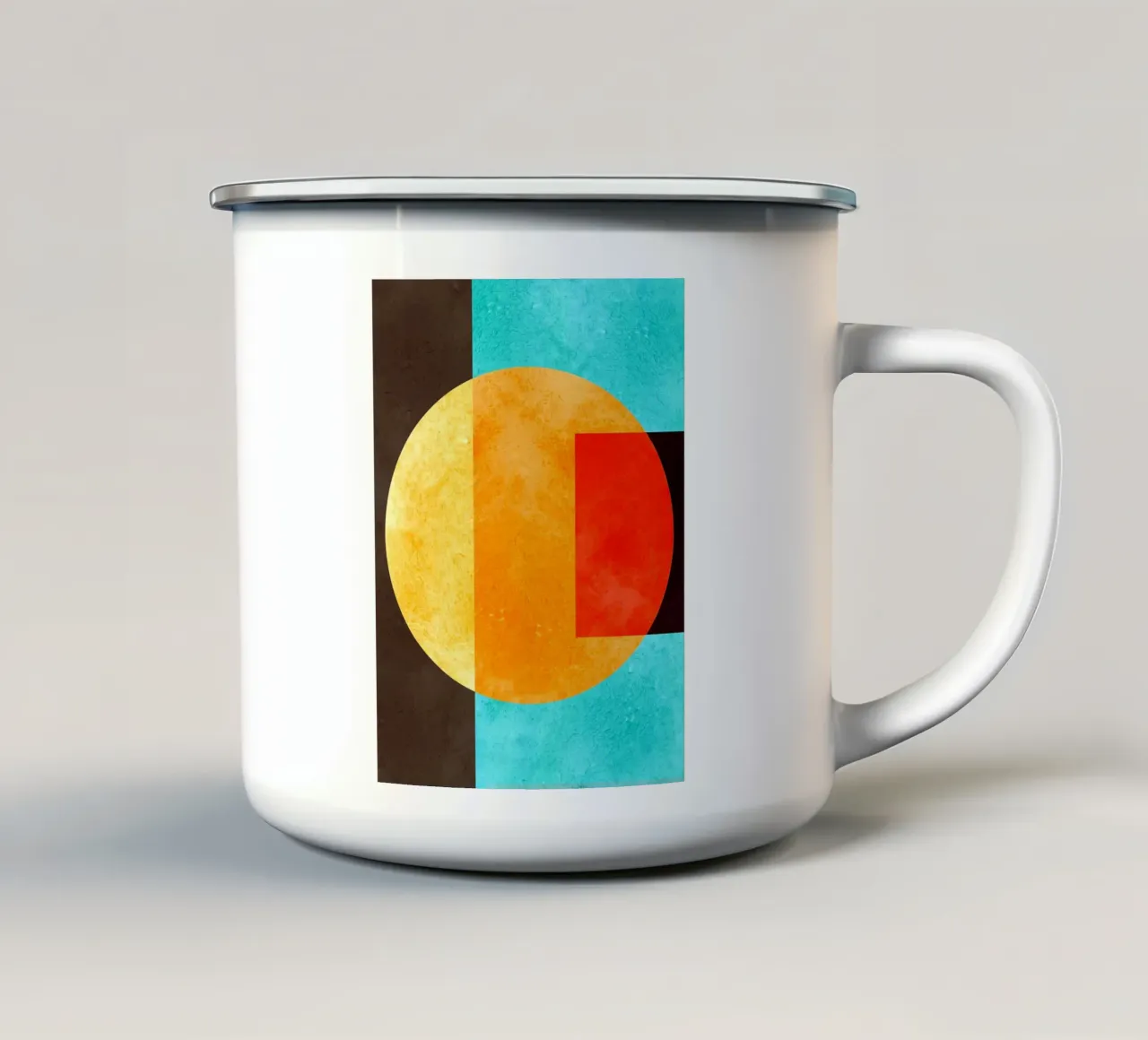 Geometria colorata tazza in smalto da Maria Lang