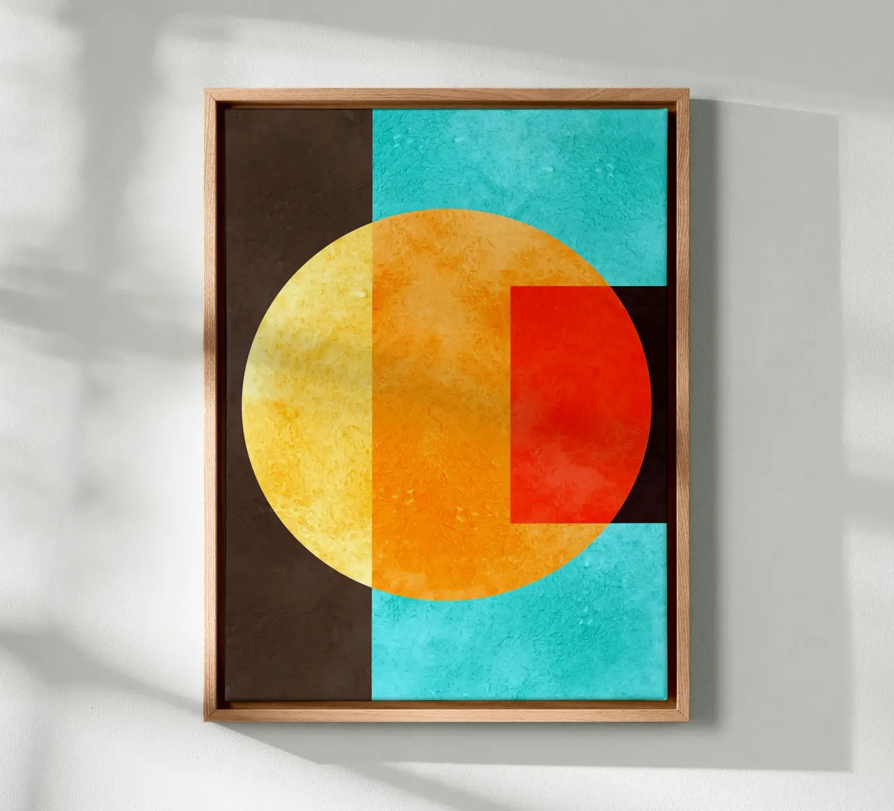Geometria colorata tela con Cornice a cassetta da Maria Lang