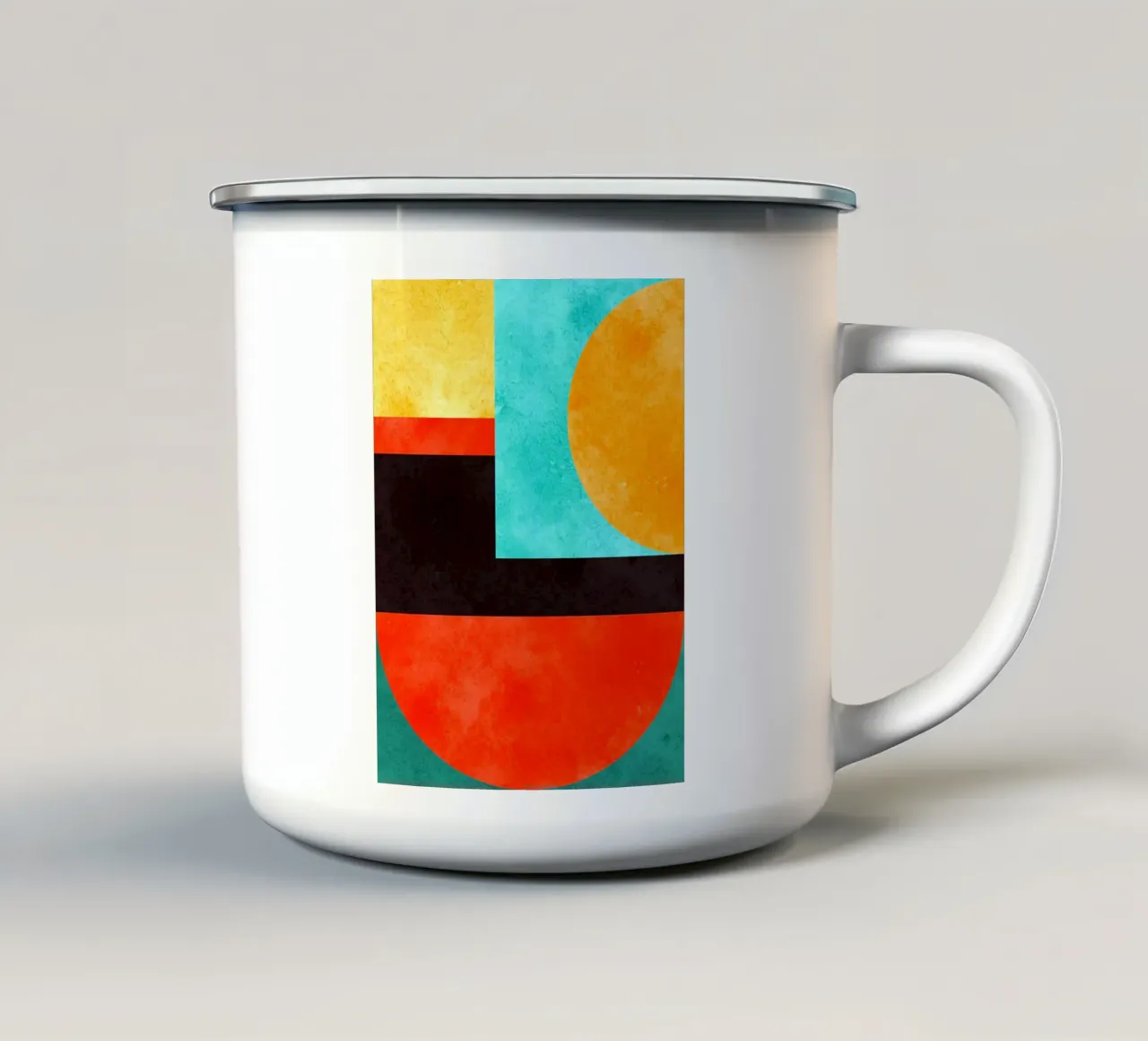 Geometria colorata tazza in smalto da Maria Lang