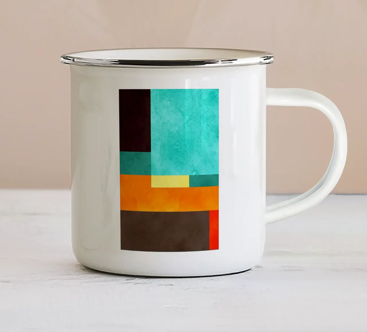 Geometria colorata tazza in smalto da Maria Lang