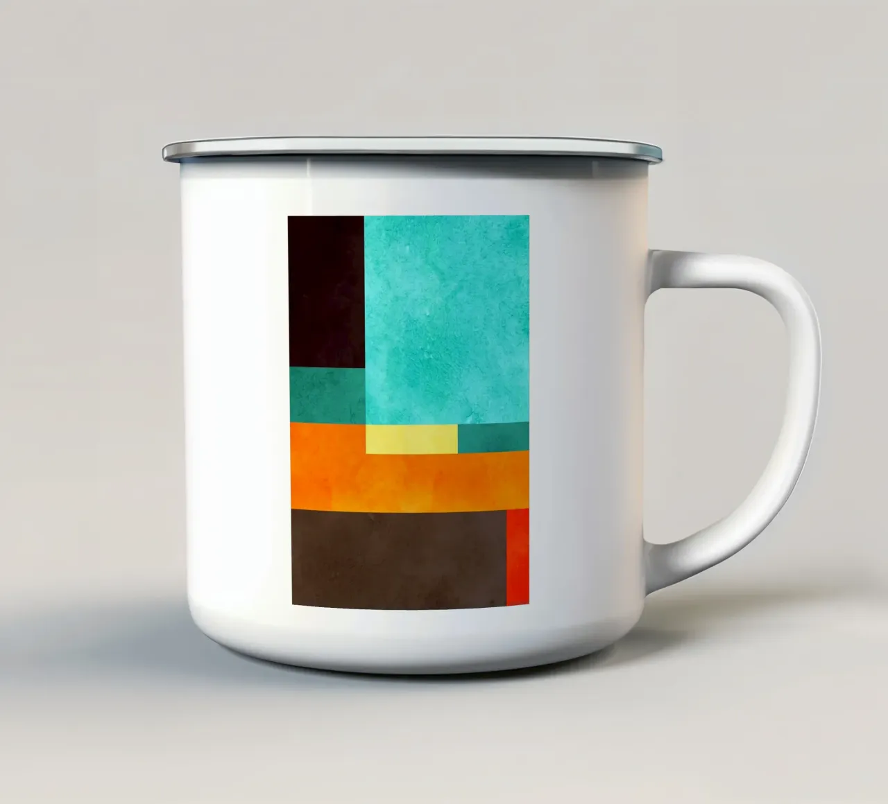 Geometria colorata tazza in smalto da Maria Lang