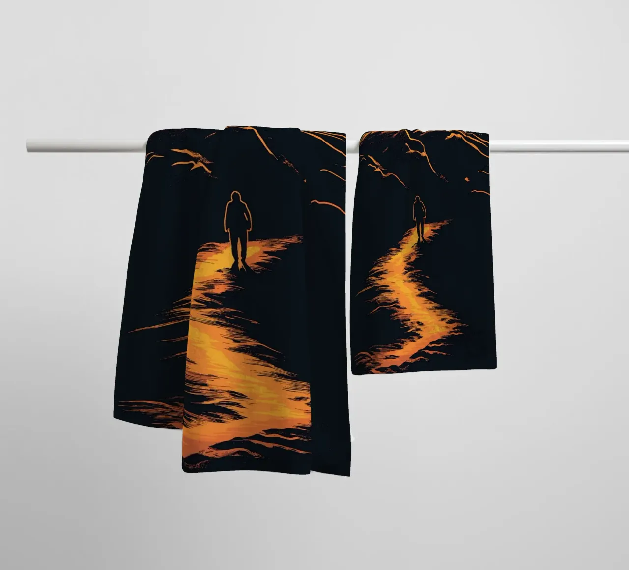 Sentier lumineux vers la montagne des étoiles serviette de bain de pixelbull - medieval art and more