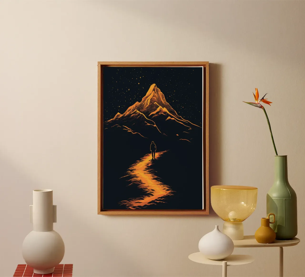 Illuminated path to the Sternenberg canvas with Floater frame by pixelbull - medieval art and more