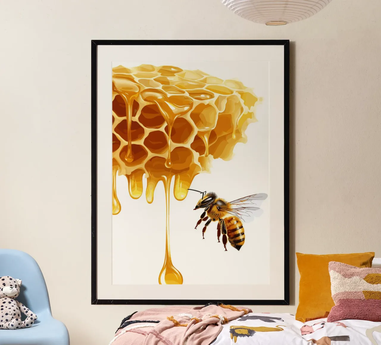 Honigernte in Perfektion Poster mit Aluminium Rahmen von pixelbull - medieval art and more