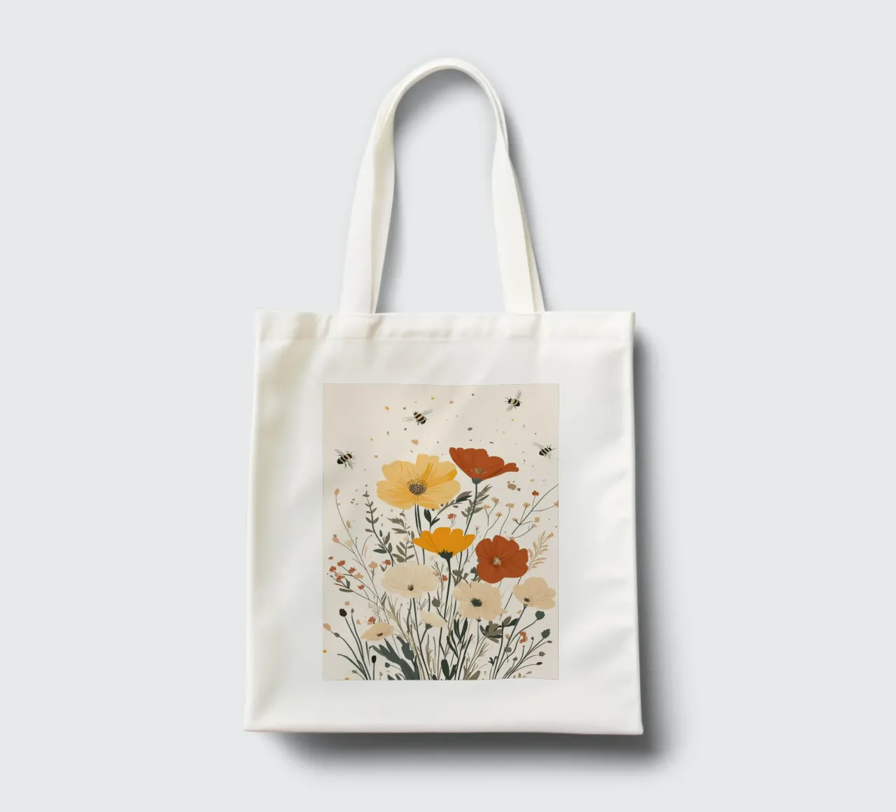 Fiori selvatici e api estive borsa in juta da pixelbull - medieval art and more