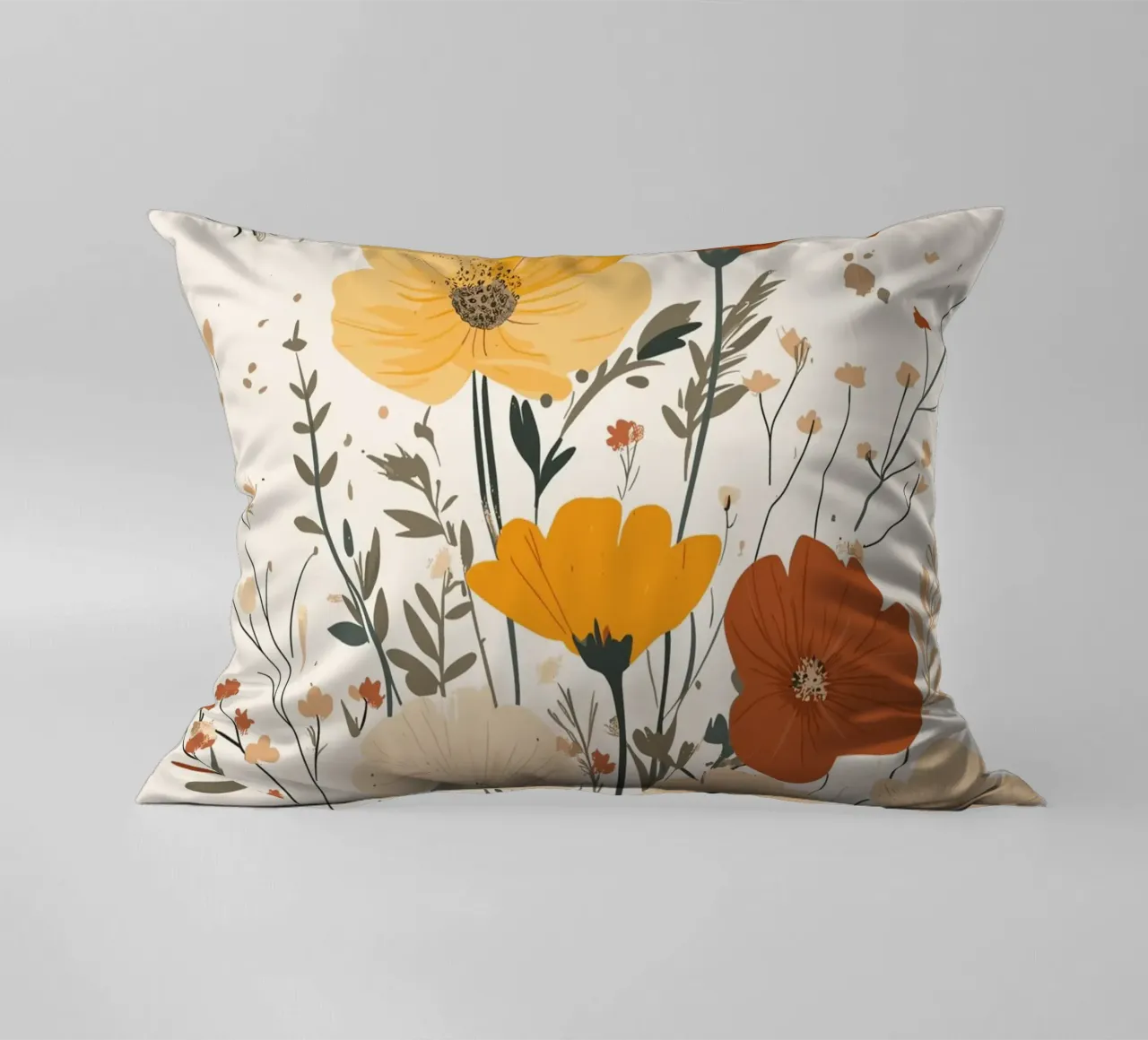 Fiori selvatici e api estive cuscino da pixelbull - medieval art and more