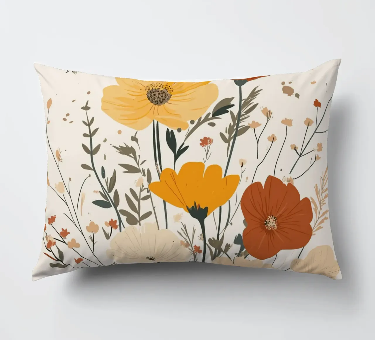 Fiori selvatici e api estive cuscino da pixelbull - medieval art and more