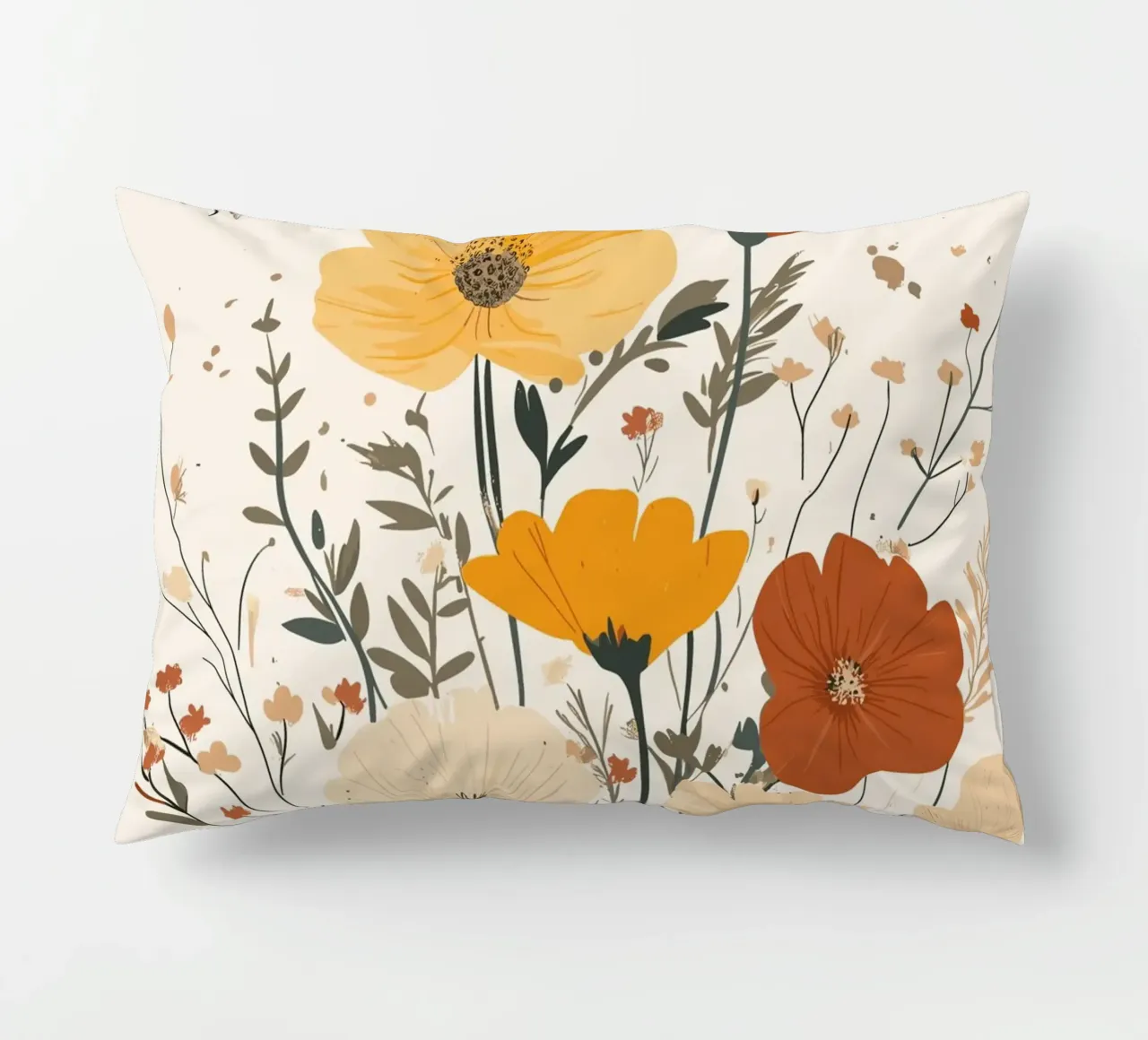 Fiori selvatici e api estive cuscino da pixelbull - medieval art and more