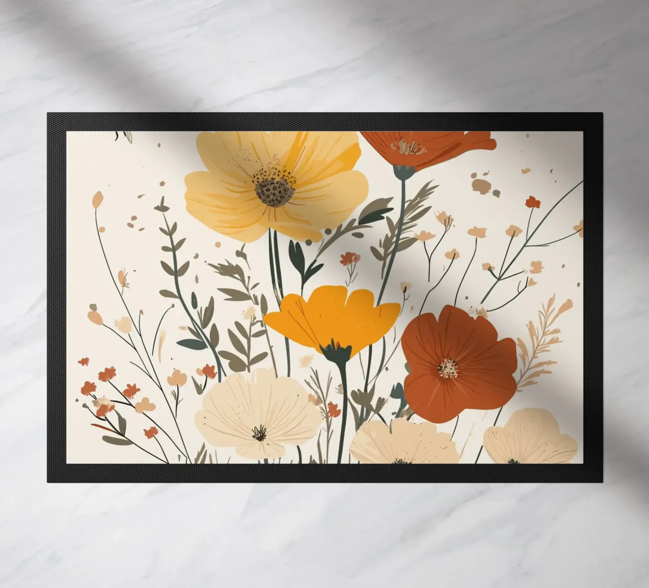 Fiori selvatici e api estive zerbino da pixelbull - medieval art and more