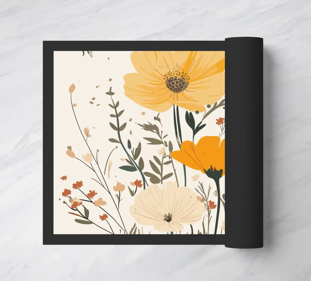 Fiori selvatici e api estive zerbino da pixelbull - medieval art and more