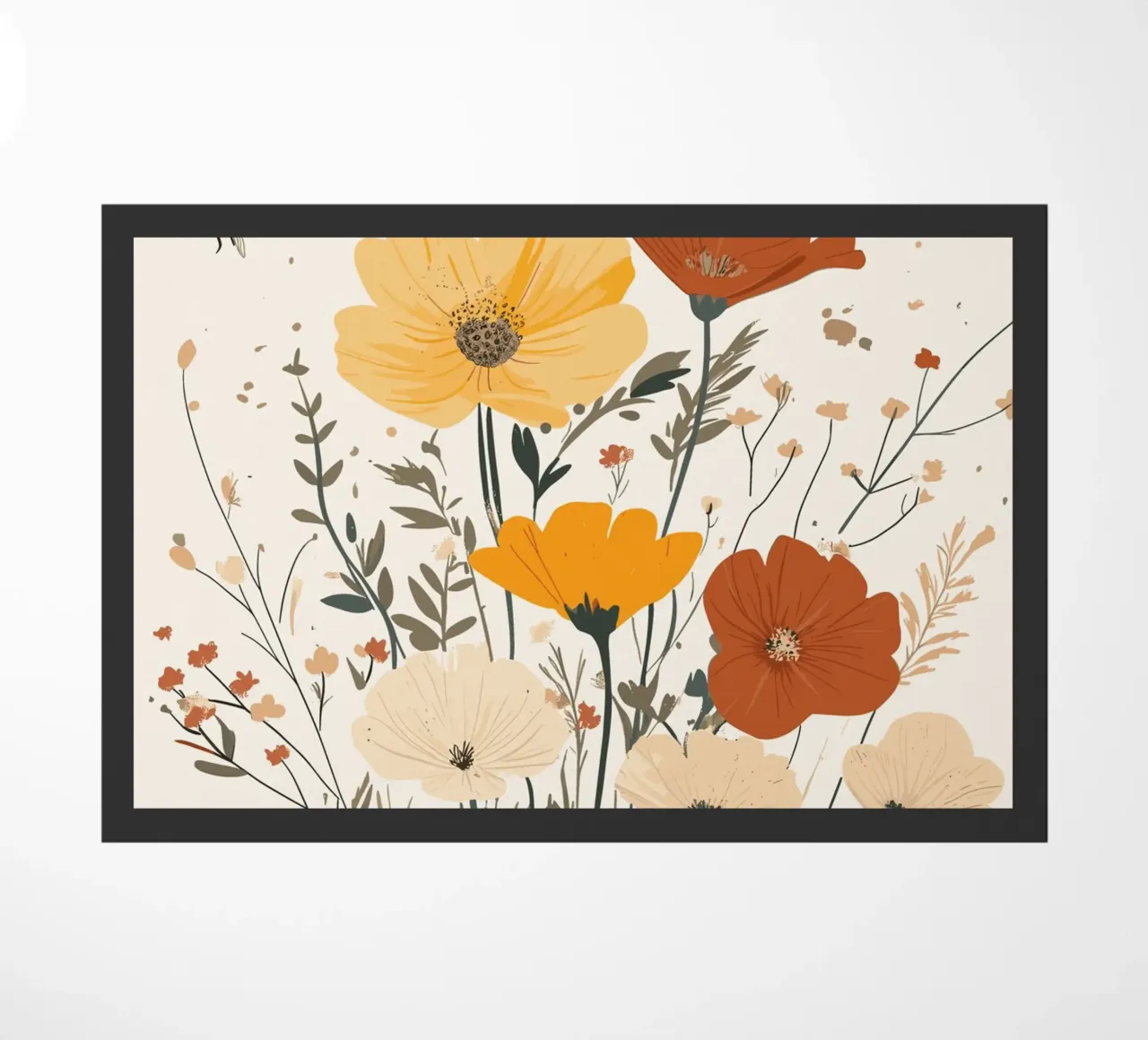 Fiori selvatici e api estive zerbino da pixelbull - medieval art and more