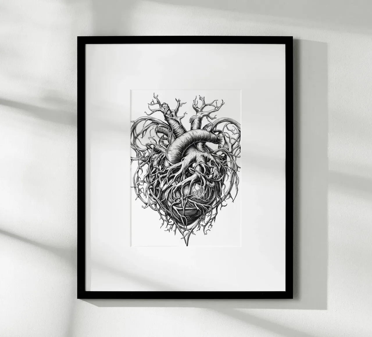 L'anatomia intrecciata della natura poster con telaio in legno da pixelbull - medieval art and more