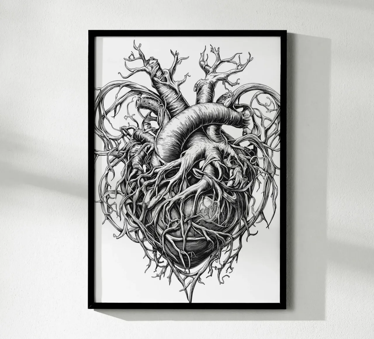 L'anatomia intrecciata della natura poster con telaio in legno da pixelbull - medieval art and more
