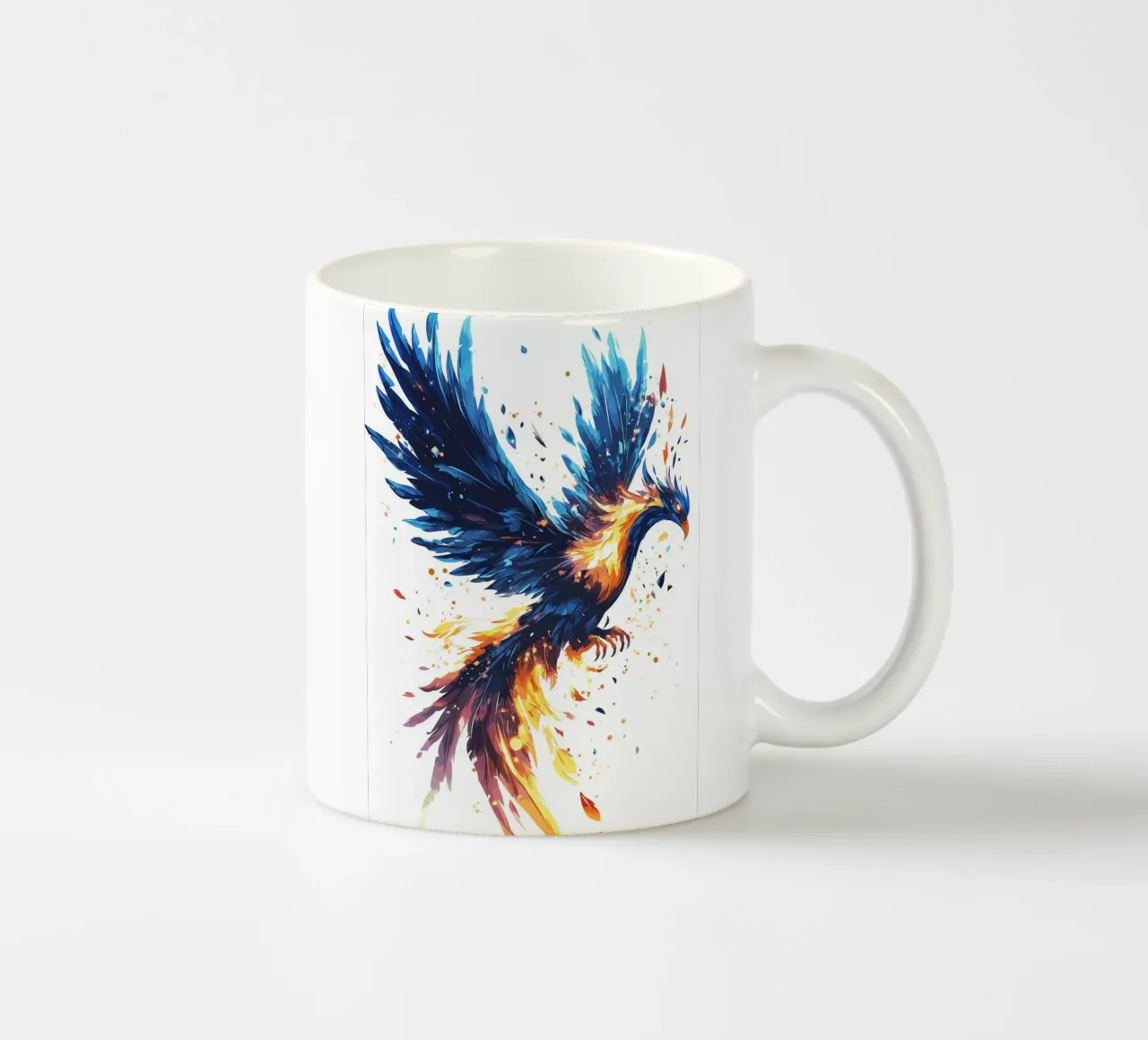L'ascesa della fenice ardente tazza in ceramica da pixelbull - medieval art and more