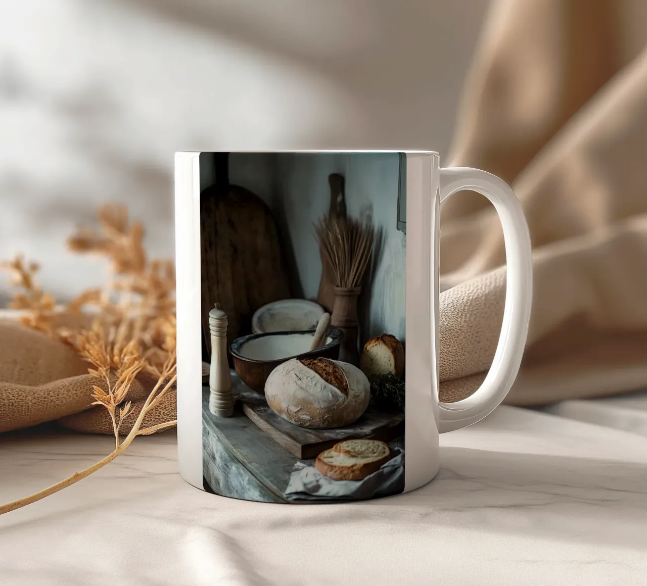 Idillio rustico per gli spuntini tazza in ceramica da pixelbull - medieval art and more