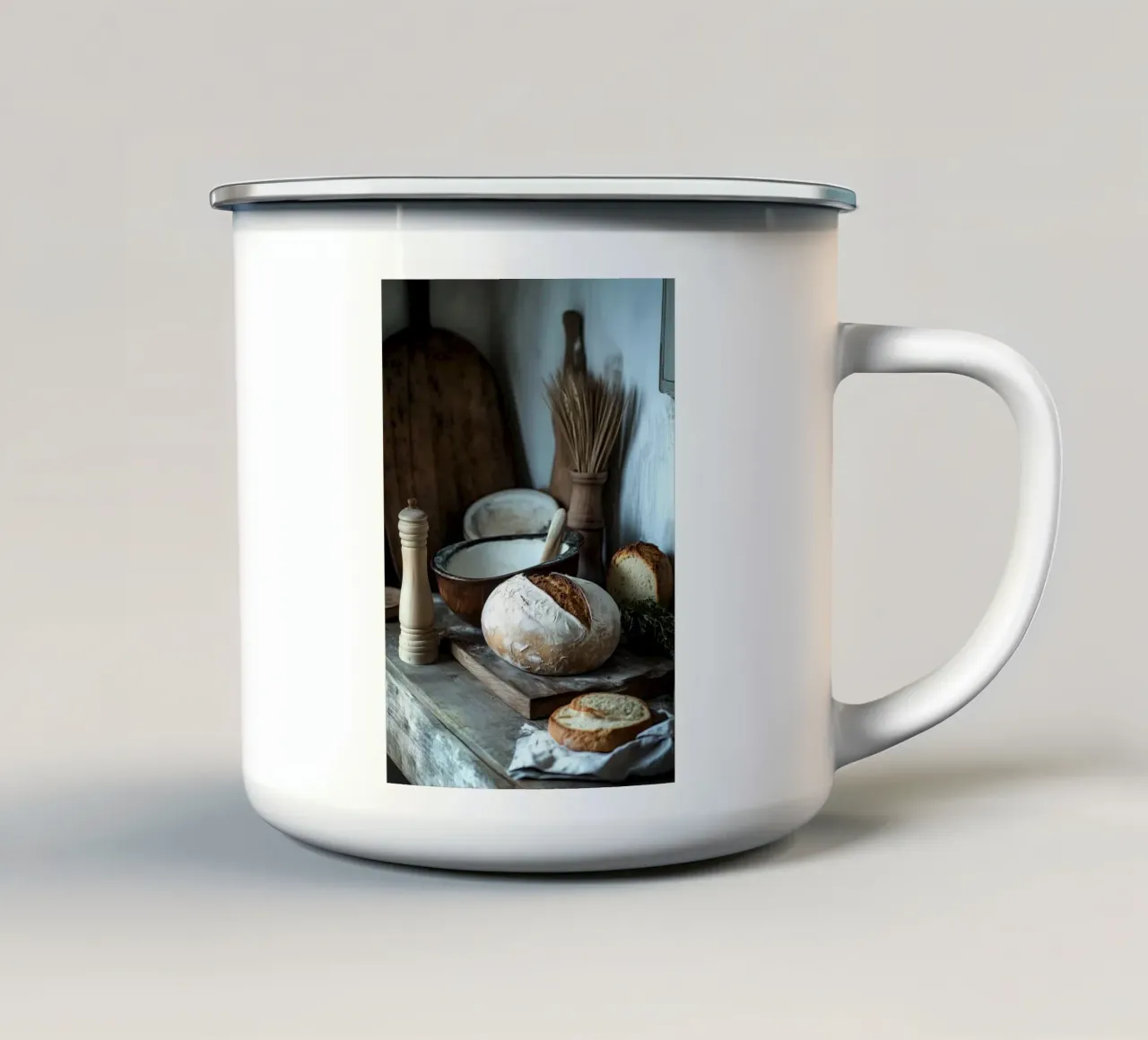 Idillio rustico per gli spuntini tazza in smalto da pixelbull - medieval art and more