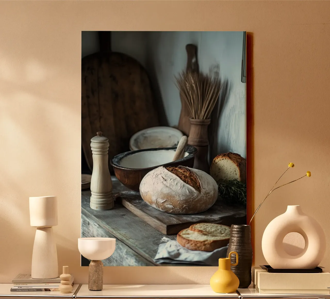 Idillio rustico per gli spuntini tela con Cornice a cassetta da pixelbull - medieval art and more