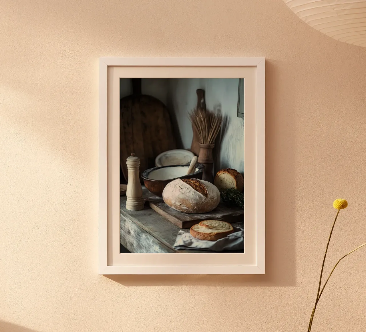 Idillio rustico per gli spuntini poster con telaio in plastica da pixelbull - medieval art and more