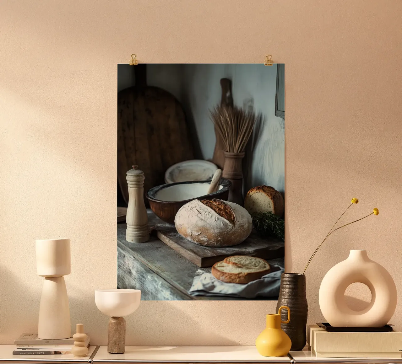 Idillio rustico per gli spuntini poster con telaio in plastica da pixelbull - medieval art and more