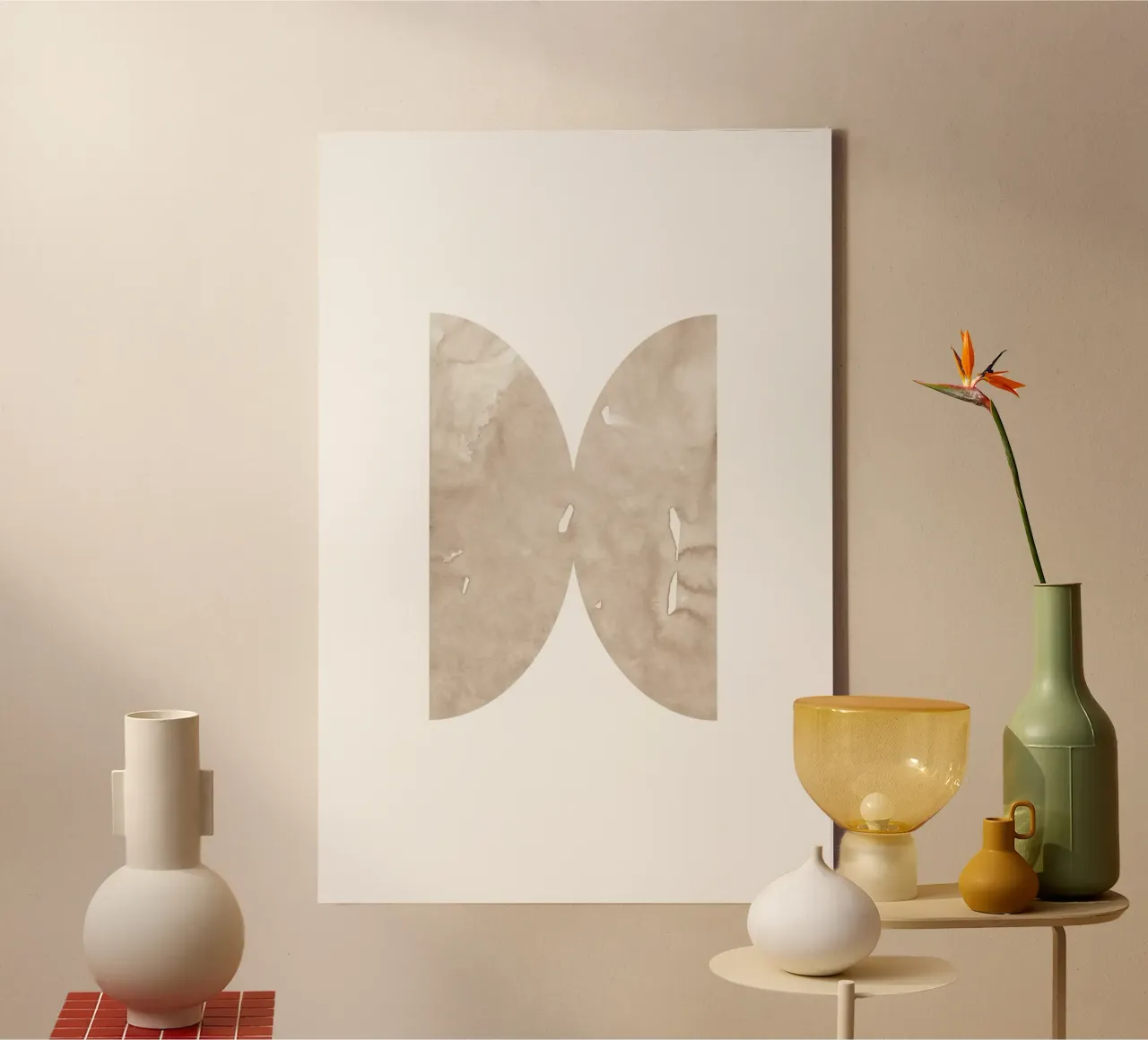 Forme geometriche ad acquerello 6 tela con Cornice a cassetta da NouveauPrints