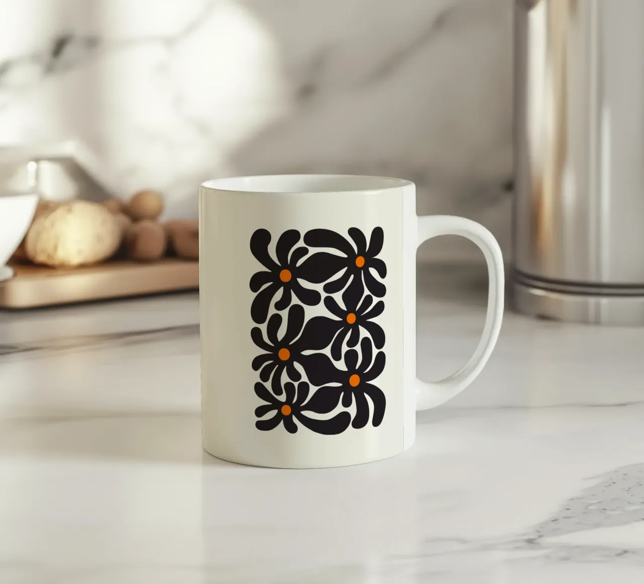 Fiori retrò tazza in ceramica da Asha Designs