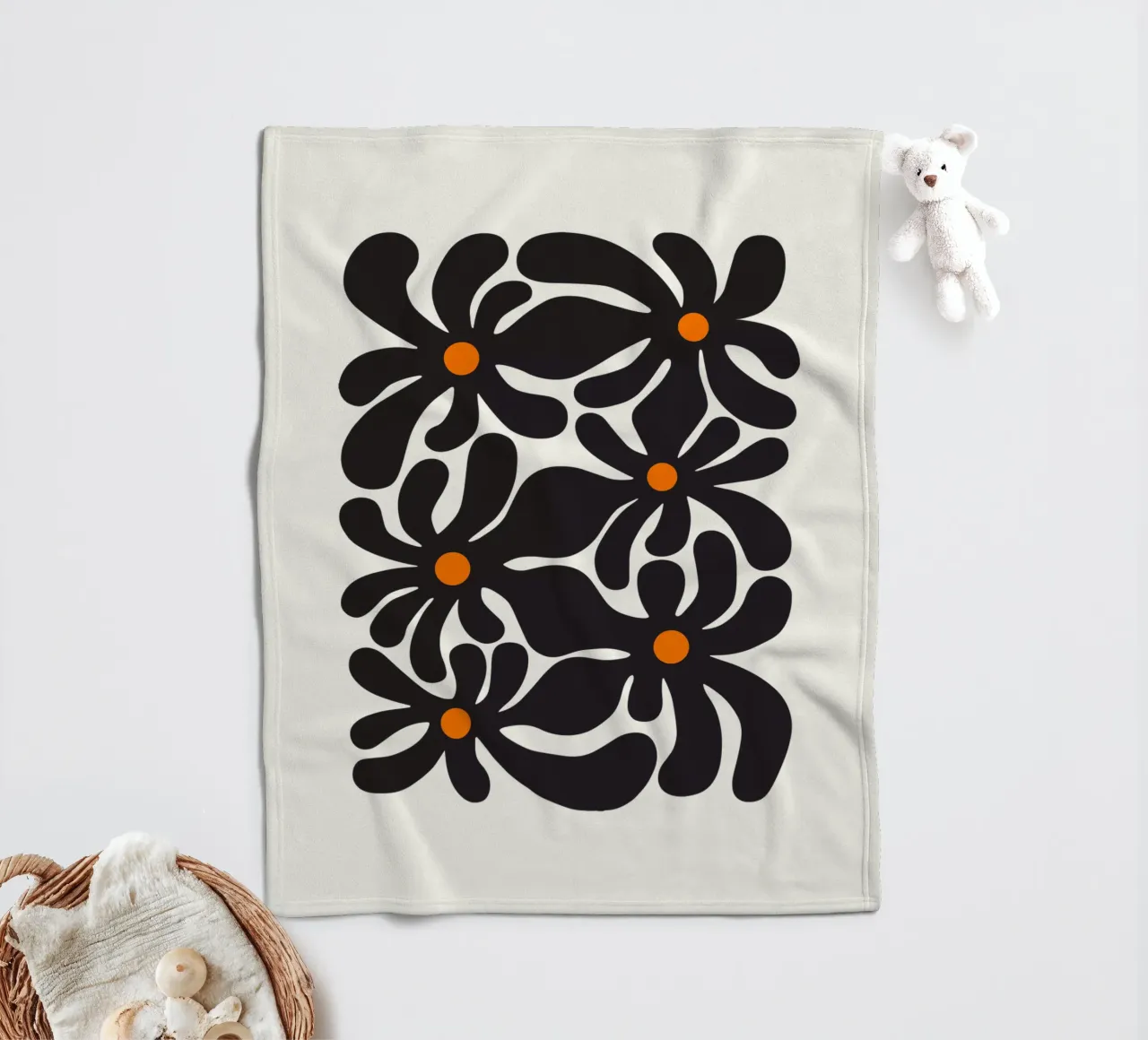Fiori retrò coperta in pile da Asha Designs