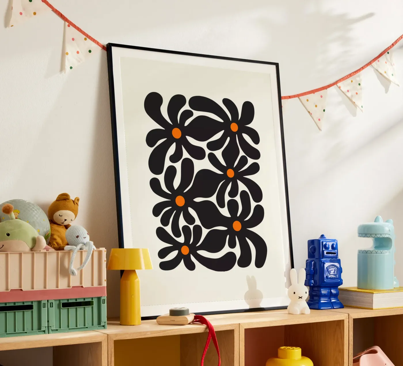 Retro Flowers poster da Asha Designs