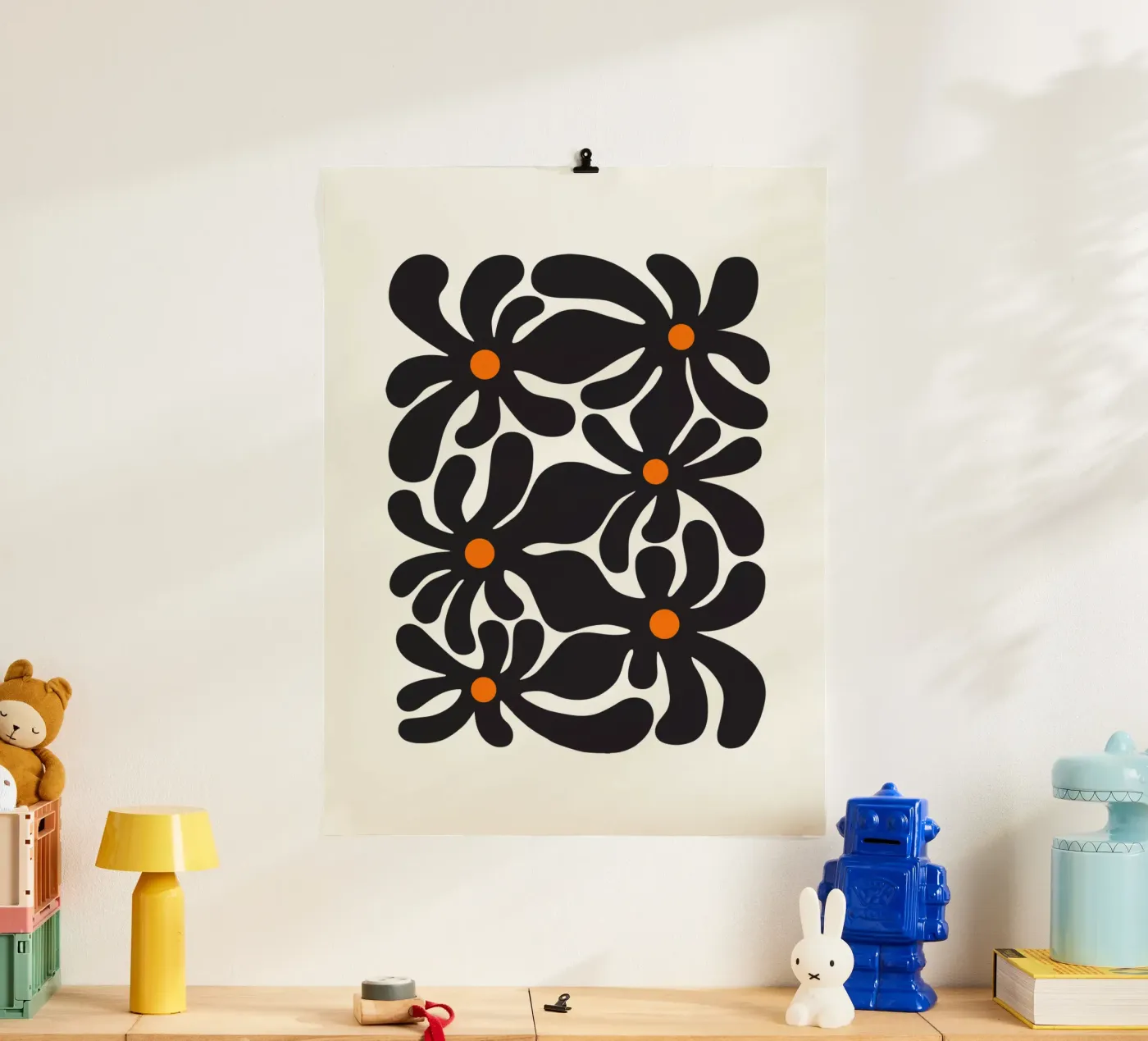 Retro Flowers poster da Asha Designs