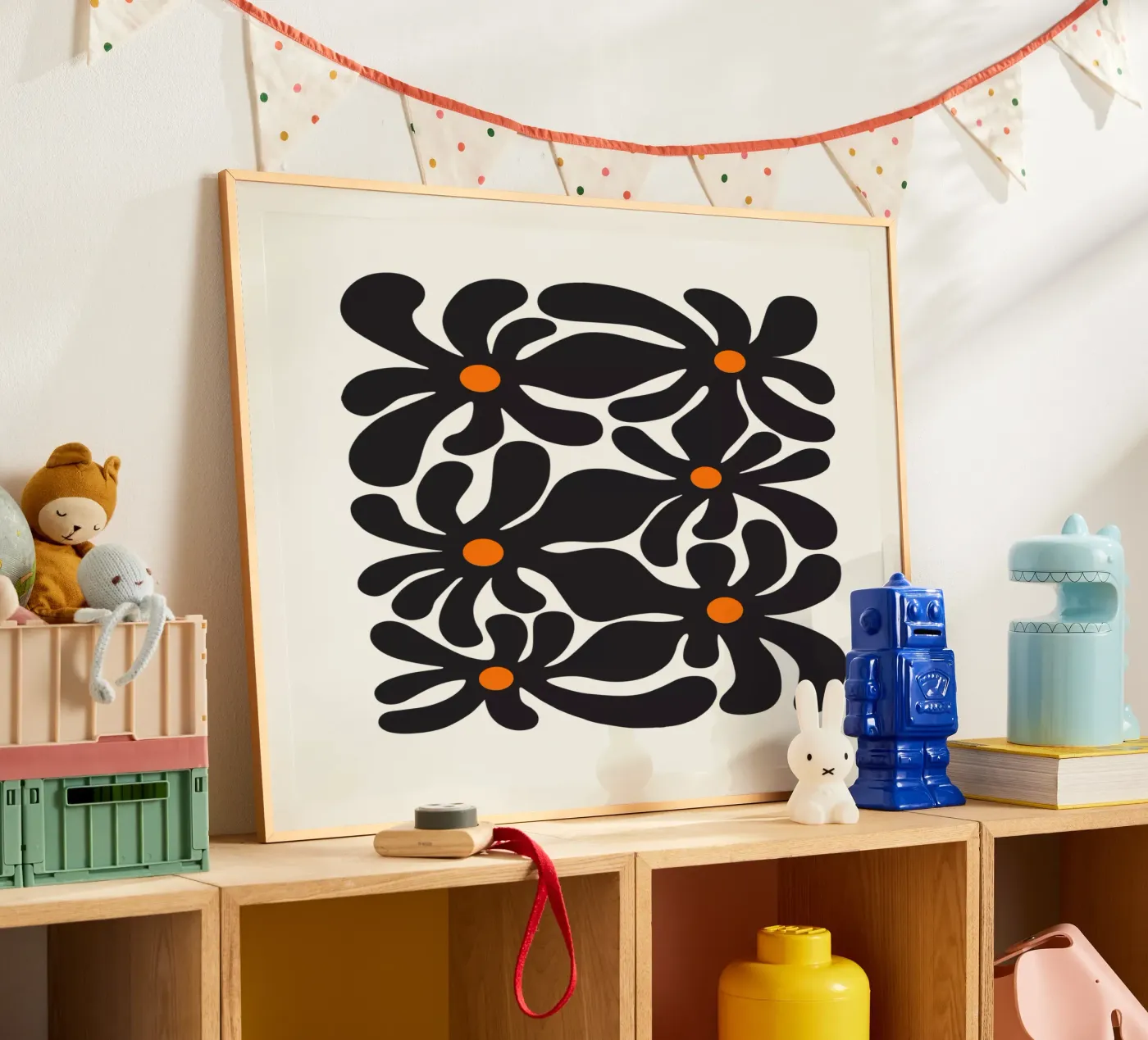 Retro Flowers poster da Asha Designs