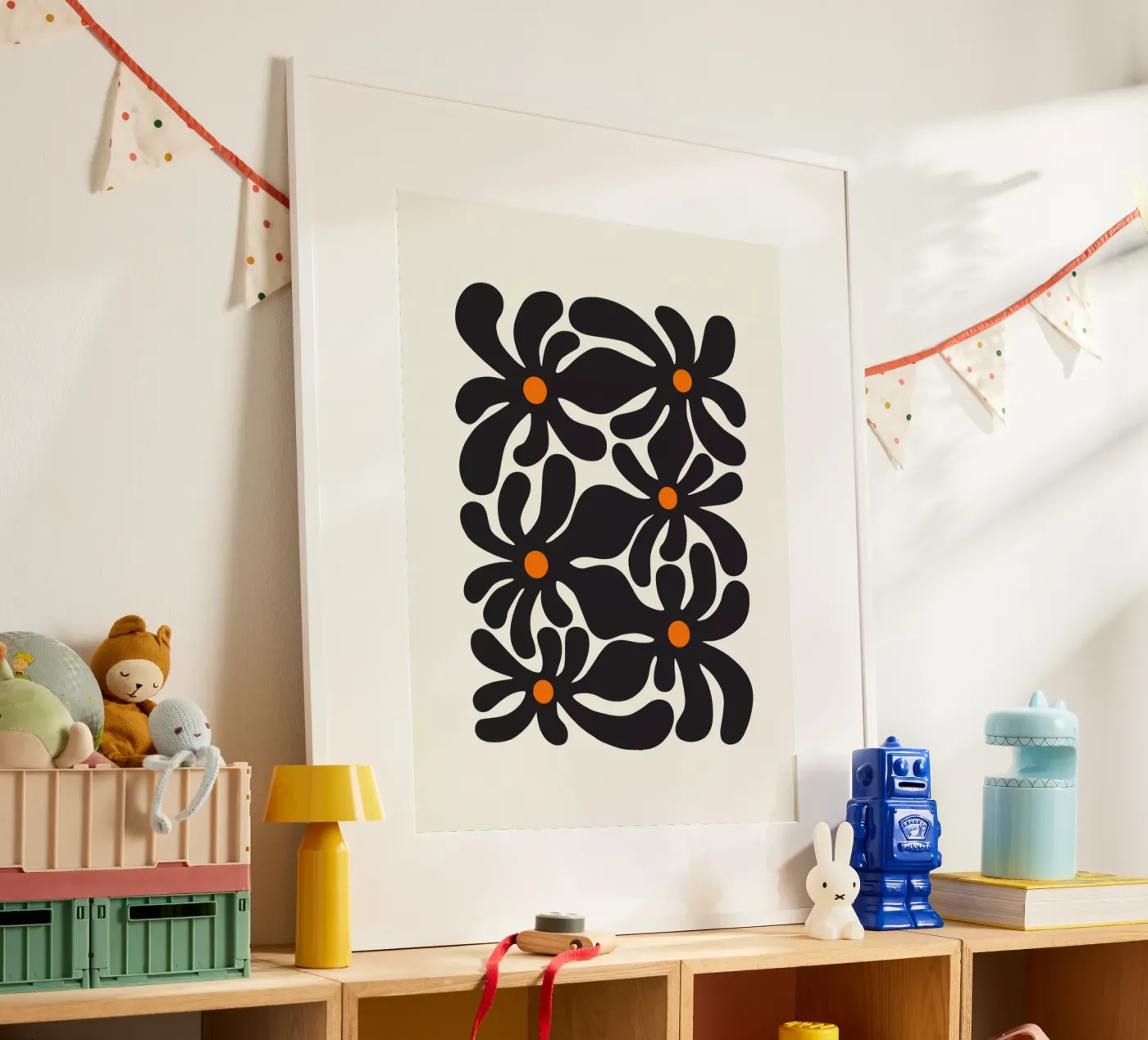 Retro Flowers poster da Asha Designs