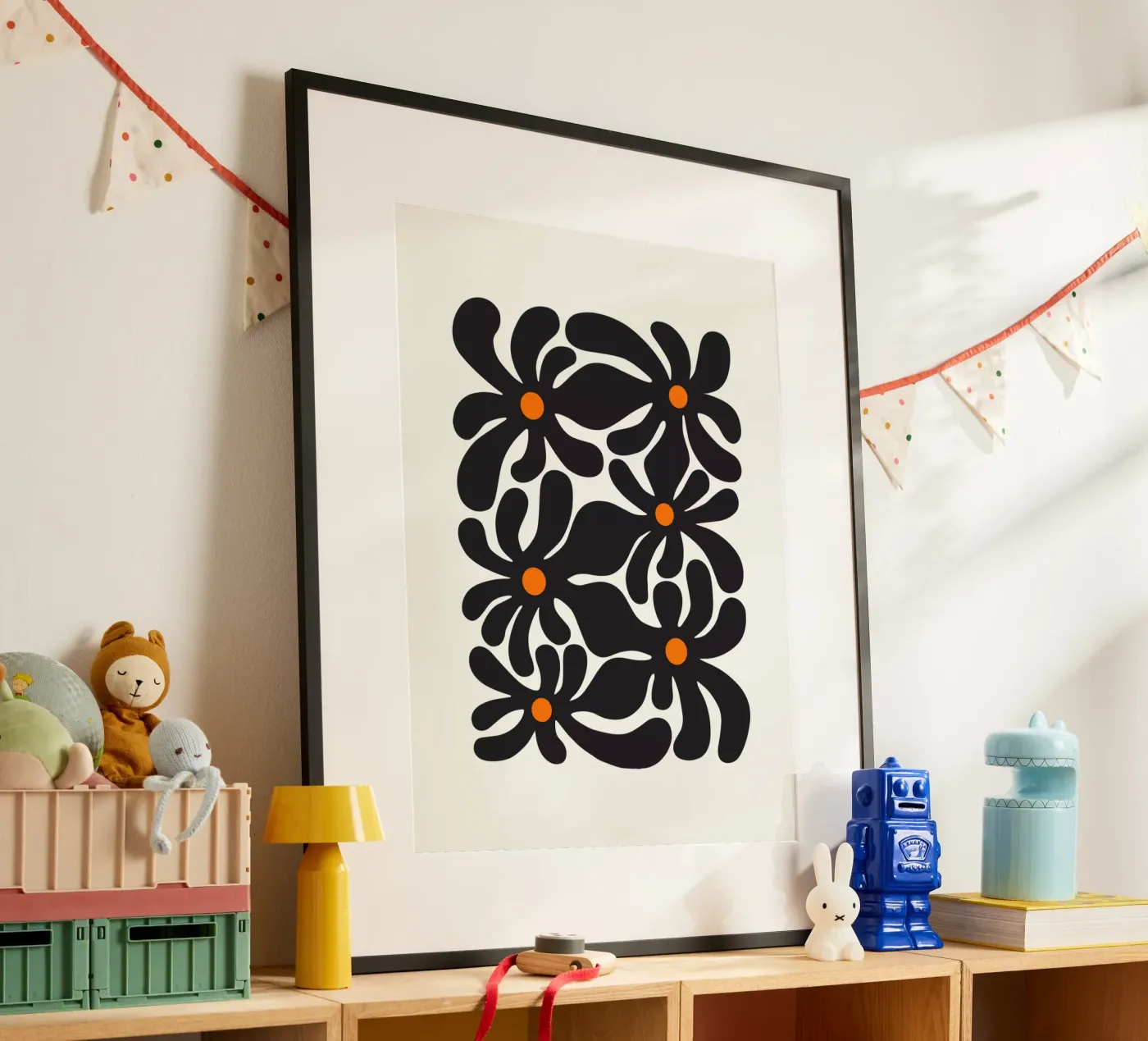 Retro Flowers poster da Asha Designs